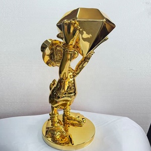 Novedades 2026, Artesanía en Resina, Escultura de Pato Scrooge McDuck para Arte Pop, Escultura de Dibujos Animados con Espada de Diamantes, Decoración para el Hogar - Product Image 3