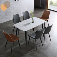 Table de salle à manger classique moderne populaire, ensemble de table à manger compacte avec 4 chaises pour salon