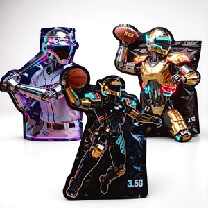 Bolsas de Mylar con Cierre Hermético y Diseño Holográfico Personalizado, con Cajas, 3g 5g 7g 14g 28g, a Prueba de Olores, Reutilizables, para Empaque de Productos - Product Image 1