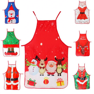 Grembiule Decorativo Natalizio in Poliestere con Stampa 'MERRY CHRISTMAS', Allacciatura al Collo e in Vita, Impermeabile e Antimacchia, CN Eight Thousand - Product Image 1