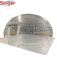 Dôme gonflable transparent en PVC scellé avec pompe électrique, tailles de 4m à 10m pour événements en plein air