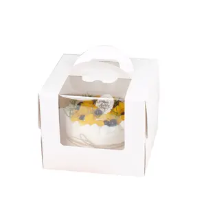 3/4/6/8inches Mousse Cake Packaging Transparent Boxes Handmade Cake Box with Tray Dessert Wedding Birthday Party Favor