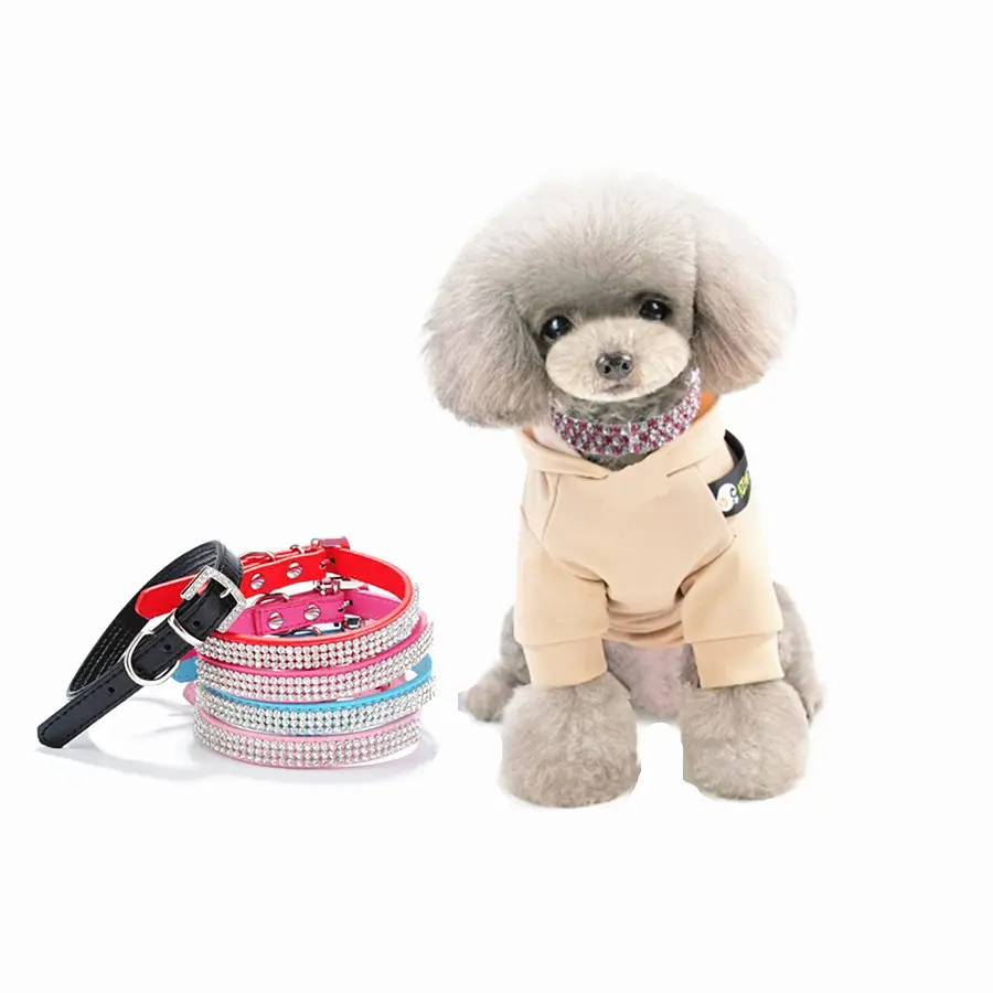 Wholesale Fashion Luxury Rhinestone Pet Dog Collar Retractable Pet Dog Training Collar