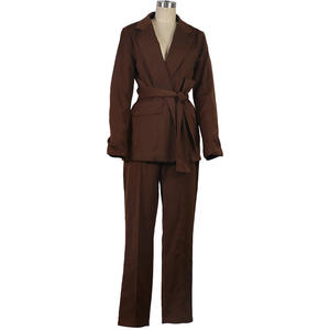 Setelan Blazer lengan panjang wanita, Blazer bisnis kantor kasual dan celana, Set 2 potong - Product Image 3