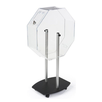 Tambour de billets de tombola transparent en acrylique sur mesure avec roues verrouillables Conteneur de boîte de vote à suggestion de lucite de 53 pouces de haut