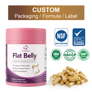 Chinaherbs Complément de soutien pour le ventre plat, formule pour femmes en péri-menopause, Inositol, Gousses de Gattilier, CoQ10, Confort contre les ballonnements, Capsules végétaliennes - Product Image 1