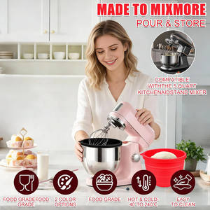Doublure de bol pliable personnalisée en silicone de qualité alimentaire 100% compatible lave-vaisselle et four pour le <span class=keywords><strong>couvercle</strong></span> du bol de mélangeur <span class=keywords><strong>KitchenAid</strong></span> à tête inclinée de 5 pintes - Product Image 5