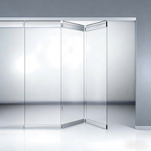 Portes coulissantes accordéon en verre trempé isolant pour patio moderne haut de gamme, portes pliantes sans cadre en aluminium sur mesure pour salon - Product Image 2