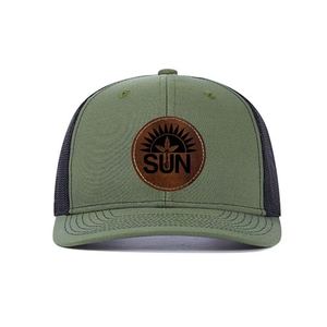 Casquette Trucker en Cuir avec Patch, Style Hip-Hop Élégant Bicolore, Visière Courbe, Maille Respirante, Protection Solaire pour Hommes et Femmes - Product Image 2