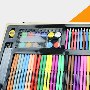 New Arrival sản phẩm nghệ thuật Công cụ vẽ 180 PCS Hộp gỗ sơn Bộ quà tặng cho trẻ em trường nghệ thuật Nguồn cung cấp - Product Image 6