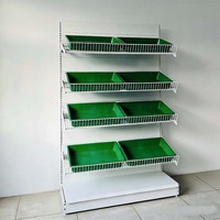 Étagères de supermarché pour fruits et légumes de couleur blanche en gros d'usine, panier multifonctionnel pour fruits et légumes, présentoir d'étagères