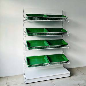 Estantes de Supermercado para Frutas y Verduras de Color Blanco al por Mayor de Fábrica, Cesta Multiusos para Exhibición de Frutas y Verduras - Product Image 2