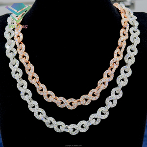 Bracelet/collier infini en argent 925 plaqué or 18 carats avec moissanite VVS Hiphop, certificat GRA, taille brillant ronde, sertissage griffe - Product Image 3