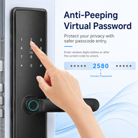 Poignée de porte intelligente de haute qualité avec serrure sans clé, contrôle à distance via l'application Tuya TTlock, ensemble de serrures de porte intelligentes avec poignée