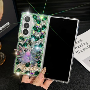 Funda de Lujo con Purpurina y Diamantes en Forma de Flor para Samsung Z Fold 7 6 5, Envío Gratis, Accesorios para Móviles Flip 7 - Product Image 3