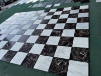 Carrelage en marbre blanc et rouge à carreaux, finition polie et vieillie, prix de gros, pour salle de bain et cuisine