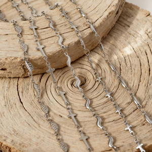 Cadena de Acero Inoxidable para Mujer, Resistente al Deslustre y al Agua, para Fabricación de Joyería, Estilo DIY, Múltiples Estilos, Chapado en Oro PVD, <span class=keywords><strong>Collar</strong></span> de Cadena de Estrellas - Product Image 4