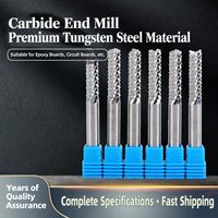 Solid Carbide End Mill CNC Tool Corn Teeth Milling Cutter for Carbon Fiber PCB 4*22mm Corn Teeth End Mill, CNC Router Bits