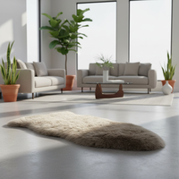 Tapis en peau de mouton à poils longs bouclés, moquette douce et moelleuse, style scandinave et rustique, pour chambre ou salon, option vêtement