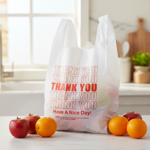 <span class=keywords><strong>Sacchetti</strong></span> di <span class=keywords><strong>Plastica</strong></span> <span class=keywords><strong>Bianchi</strong></span> con Scritta 'Grazie' (29,2 cm X 16,5 cm X 53,3 cm) per Spesa, Asporto e Vendita al Dettaglio - Product Image 2