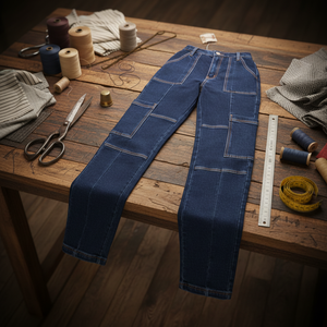 Jeans in denim da <span class=keywords><strong>donna</strong></span> 2026 personalizzati di alta qualità, stile vintage, con lavaggio <span class=keywords><strong>blu</strong></span> grezzo, patchwork, <span class=keywords><strong>cargo</strong></span>, vestibilità dritta, ispirati ad America/Messico - Product Image 1