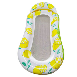 Qusheng Inflatable Water Lounger Lemon Pattern PVC <b>Hammock</b> Float For Adult Water Entertainment - Product Image 1