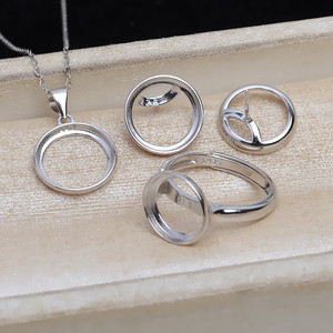 Juego de Accesorios de Perlas Wenchi S925, Colgante 15.7, Pendientes 16.3, Anillo 16.7, Pulsera 17.3, Soporte Vacío para Joyas 13719 - Product Image 4