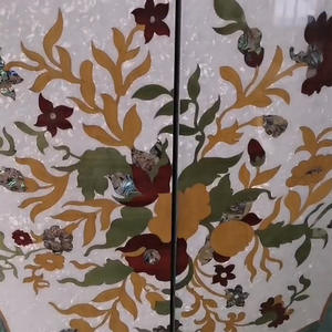 خزانة خشبية ملكية أوروبية بشاشة عرض بيضاء خزانة بوفيه ماديا لوحة فاخرة كلاسيكية عتيقة - Product Image 5