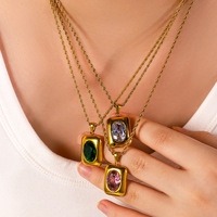 Collier tendance pour femme en acier inoxydable plaqué or 18 carats avec zircon, chaîne torsadée, chaîne de clavicule, bijou élégant, cadeau