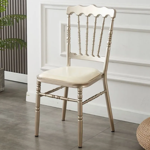 Moderne Sedie da Pranzo in Metallo <span class=keywords><strong>e</strong></span> Pelle con Schienale Alto - Sedie Resistenti per Uso Commerciale <span class=keywords><strong>e</strong></span> Domestico - Product Image 3