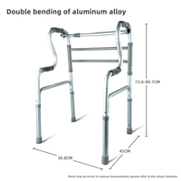 Déambulateur en acier inoxydable pour personnes handicapées, réglable en hauteur, pliable, aide à la marche pour les personnes âgées