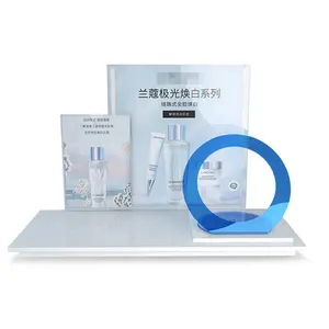 Double layered poster cosmetic acrylic display rack, beauty instrument display rack, skincare product display cabinet display