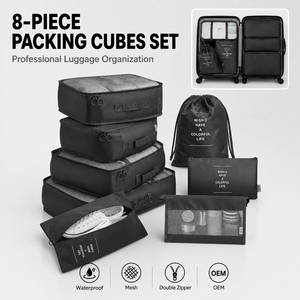 Juego de 8 Cubos de Embalaje para Viaje con Logotipo Personalizado, Bolsa Organizadora de Equipaje Impermeable, Bolsa de Almacenamiento de Viaje Multitamaño para <span class=keywords><strong>Maleta</strong></span> - Product Image 2