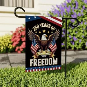 Low Price Amazo Hot Sell Weather Resistant Polyester Cloth Digital Printing 12x18 Double Sided Pennant 250th Birthday <b>Garden</b> - Product Image 4