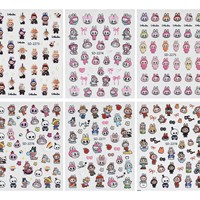 Autocollants 5D en résine non toxique pour nail art, motifs monstres mignons, décalcomanies 3D en relief pour tasses, stylos, appareils photo, CCD, accessoires DIY, vente en gros