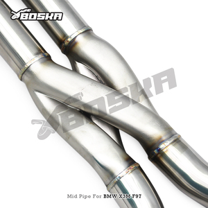 ท่อไอเสียตรงรุ่นแบบความยาวเท่ากัน รุ่น Z Pipe สำหรับ BMW X3M/X4M F97/F98 3.0T ปี 2019-2023 ยี่ห้อ Boska ขัดเงา หนา 1.5 มม. ผลิตจากสแตนเลส 304 - Product Image 3