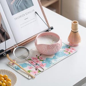 Kit Matcha pour les Amateurs : Bol, Cuillère, Fouet en Bambou, Tamis, Ensemble Matcha en Céramique à la Fleur <span class=keywords><strong>de</strong></span> Cerisier pour Débutants et Passionnés - Product Image 2