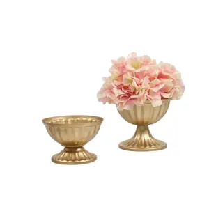 Wholesale Wedding Props Home Decoration Dining Table Metal Artificial Flower Pot Vase