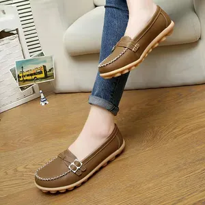 <span class=keywords><strong>Scarpe</strong></span> Estive da Donna in Pelle <span class=keywords><strong>con</strong></span> <span class=keywords><strong>Tacco</strong></span> Basso, Mocassini Casual Slip-on, <span class=keywords><strong>Ballerine</strong></span> Morbide da Infermiera - Product Image 1