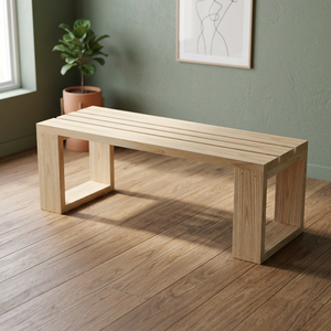 Banc de jardin rectangulaire en teck massif de qualité supérieure avec lattes et pieds en boucle - Product Image 3