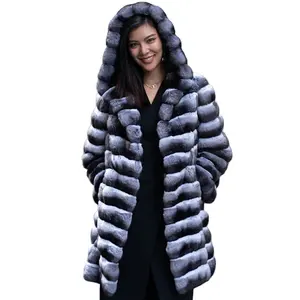 2024 Women's fur coat winter warm casual mink coat casual mid-length thick hooded trench jackets ladies