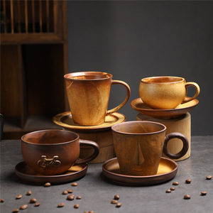 Ensemble <span class=keywords><strong>tasse</strong></span> et soucoupe créatif Coarse, style rétro, pour thé de l'après-midi, mug personnalisé pour petit-déjeuner, protection environnementale transfrontalière - Product Image 1