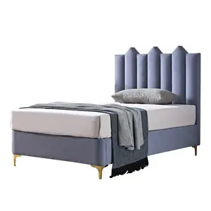 Лен из натурального льняной ткани, полноразмерные кровати, двуспальная кровать с деревянным каркасом для спальни середины века, современная мебель с коробкой