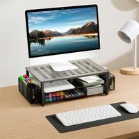 Fabrication de support pour écran d'ordinateur de bureau Organisateur de bureau en maille métallique avec tiroir et porte-stylo Organisateur de bureau