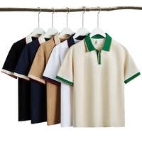 Packs de polos unisexe amples à col contrastant, 240g, en coton respirant, avec blocs de couleur et manches courtes, à personnaliser