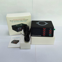 Chargeur USB X9 6 ports 100W avec écran couleur, charge sans fil 10W pour iPhone/iPad/téléphone portable/ordinateurs portables