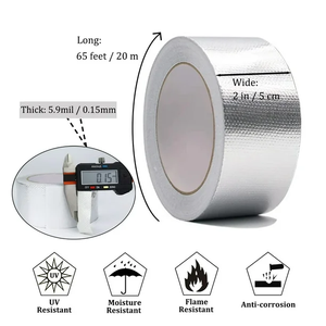 Hot Selling Hittebestendige Aluminiumfolie Plakband Veroudering Weerstand Versterkt Met Mesh Reinfor Aluminiumfolie Tape - Product Image 3