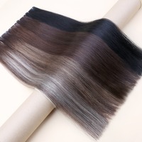 Extensions de cheveux vierges Genius Weft à double trame, cuticules alignées, 100 % cheveux humains bruts, balayage, 24-26 pouces, vente en gros