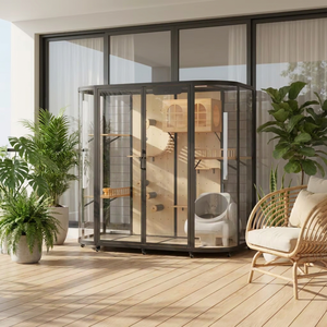Cabane rustique en bois <span class=keywords><strong>pour</strong></span> <span class=keywords><strong>chat</strong></span>, grande niche intérieure, maisonnette multi-niveaux <span class=keywords><strong>pour</strong></span> <span class=keywords><strong>chat</strong></span>, abri chaud <span class=keywords><strong>pour</strong></span> animaux de compagnie, enclos naturel - Product Image 1