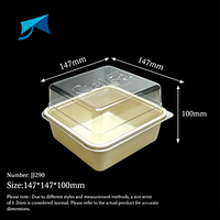 Boîte à pâtisserie carrée de qualité alimentaire avec couvercle transparent en PET